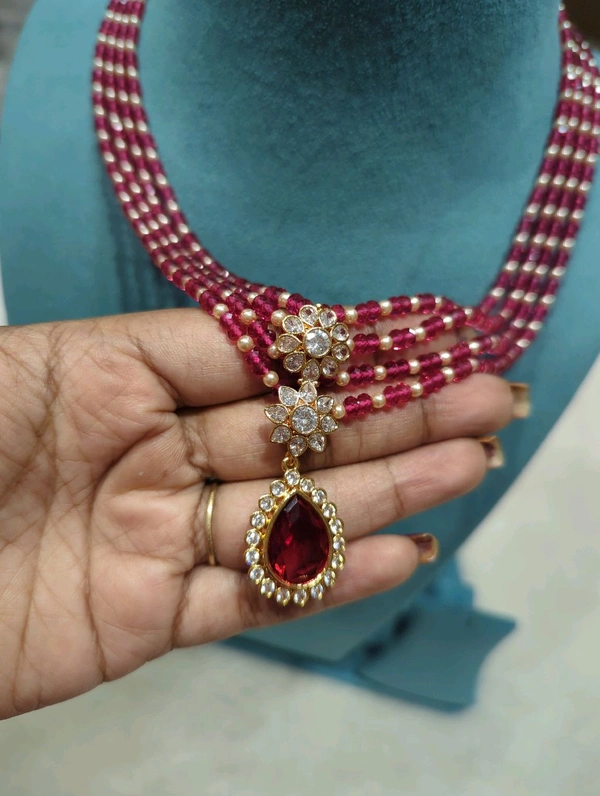 18 Ct Copy Set With Real Beads  - Red, 10 Days Dispatch Time