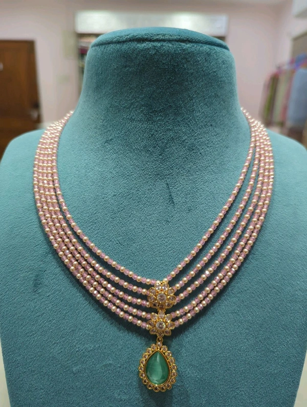 18 Ct Copy Set With Real Beads  - Pink, 10 Days Dispatch Time