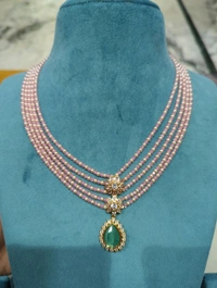 18 Ct Copy Set With Real Beads  - Pink, 10 Days Dispatch Time