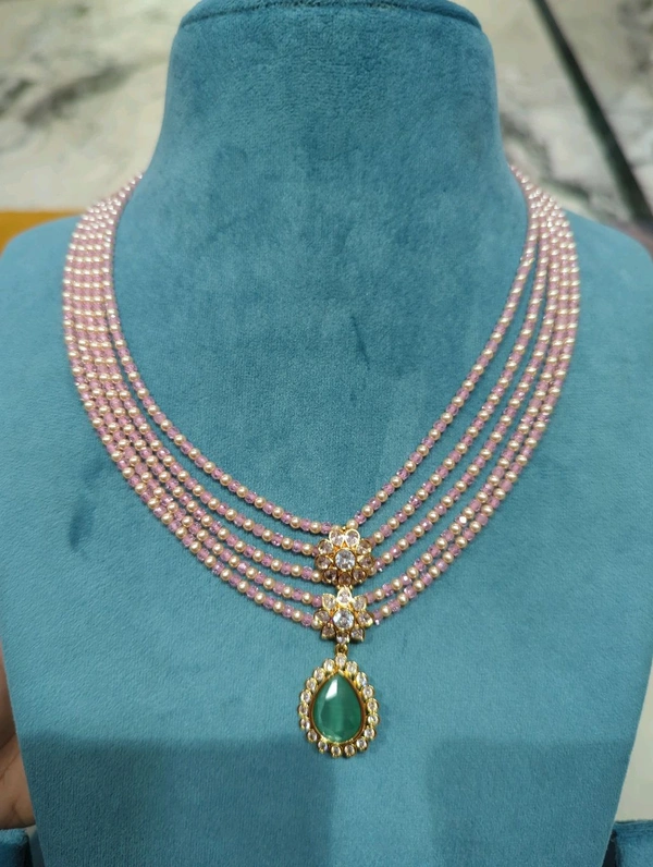 18 Ct Copy Set With Real Beads  - Pink, 10 Days Dispatch Time