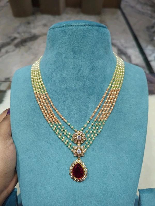 18 Ct Copy Set With Real Beads  - multi colour, 10 Days Dispatch Time