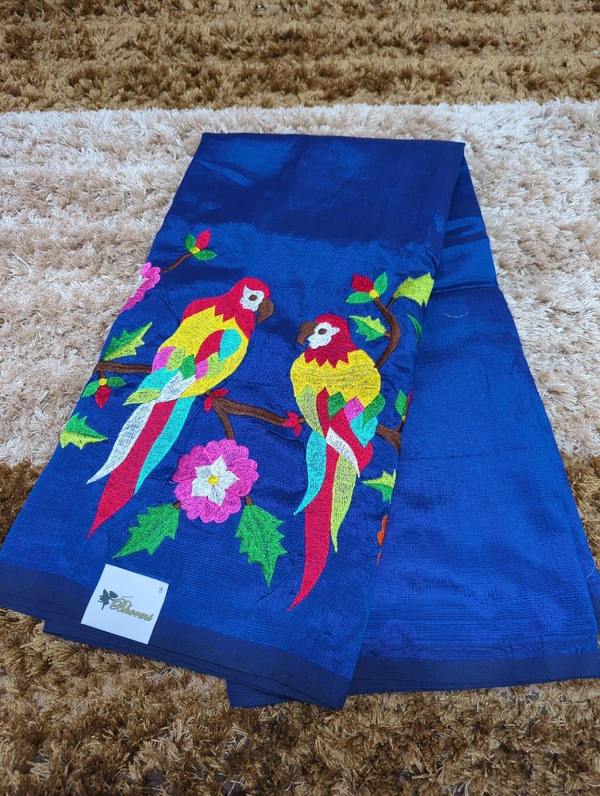 Pure Handloom Mangalagiri Pattu - White 8