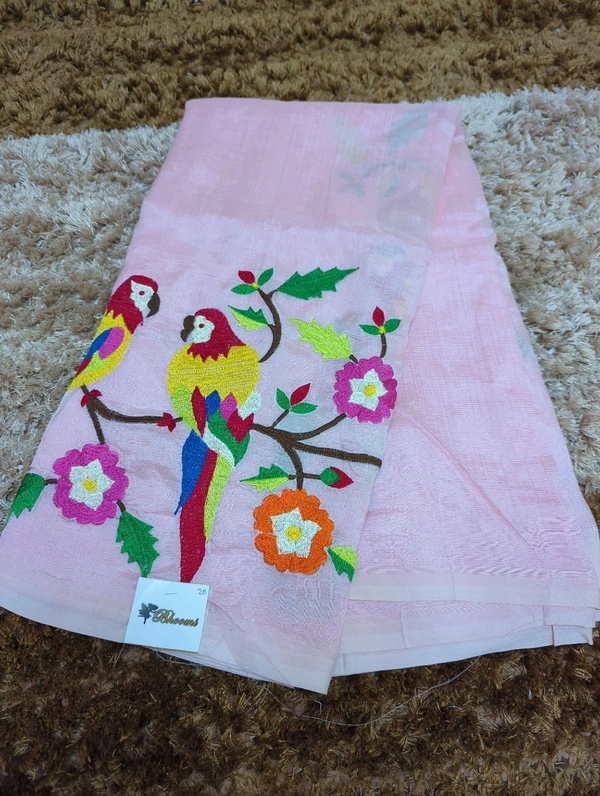 Pure Handloom Mangalagiri Pattu - White 20