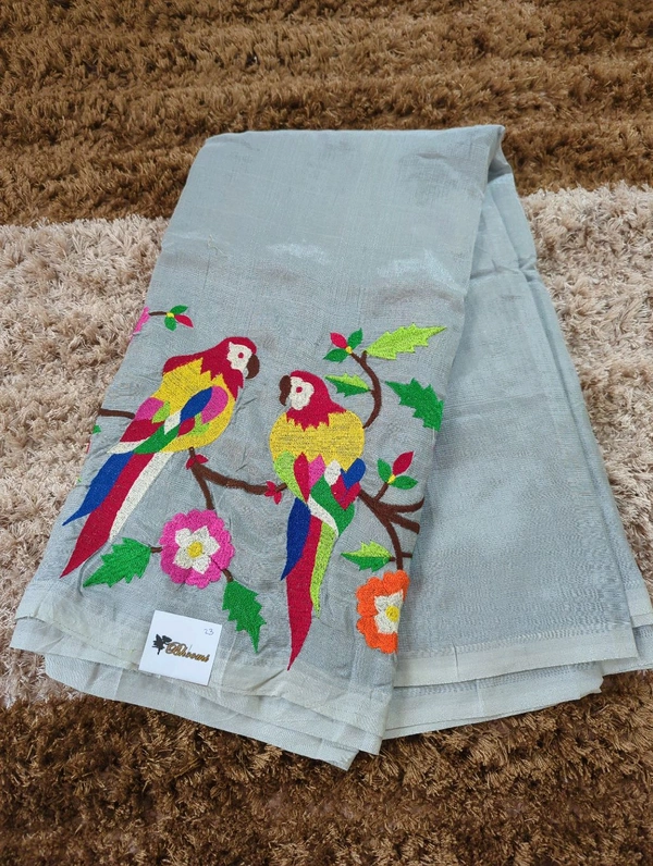 Pure Handloom Mangalagiri Pattu - White 23