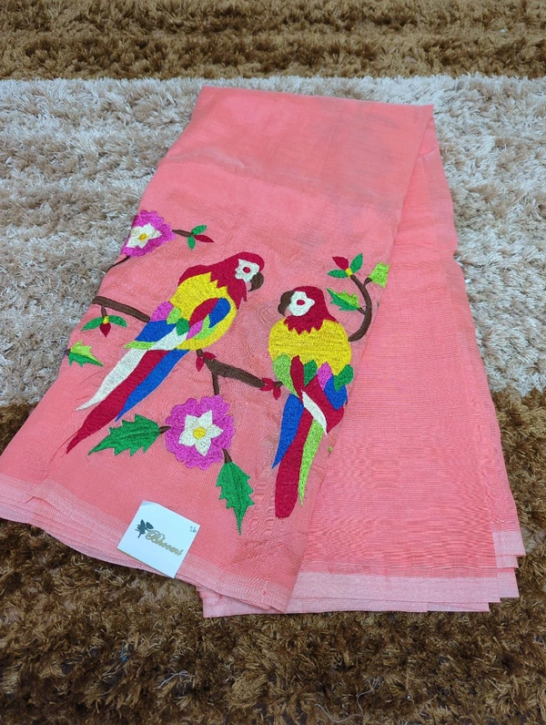 Pure Handloom Mangalagiri Pattu - White 26