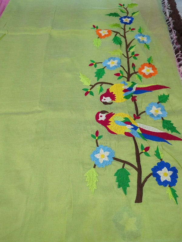 Pure Handloom Mangalagiri Pattu - White 29