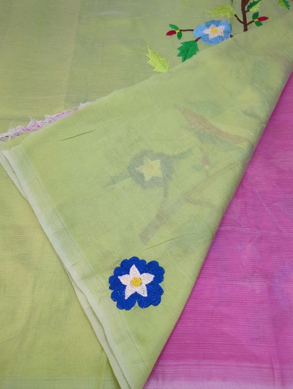 Pure Handloom Mangalagiri Pattu - White 29