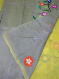 Pure Handloom Mangalagiri Pattu - White 32