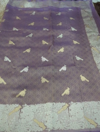 Pure Kanchi Brocade Weaving  - Light Wisteria