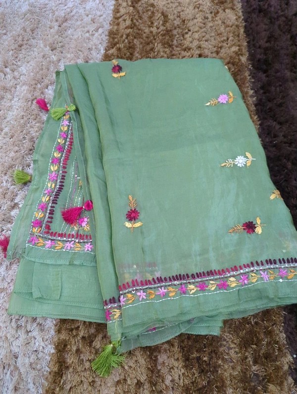 Pure Tusser Crush  - green