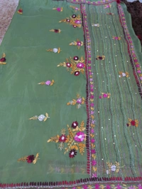 Pure Tusser Crush  - green