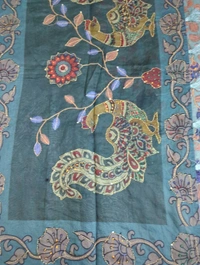 Soft Chanderi Kantha Work - sky blue