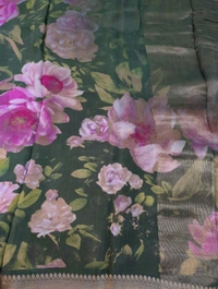 Pure Crepe With Digital  - Dark green