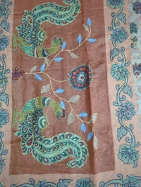 Soft Chanderi Kantha Work - Bone