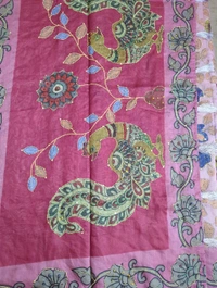 Soft Chanderi Kantha Work - Pink Lace