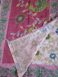 Soft Chanderi Kantha Work - Pink Lace