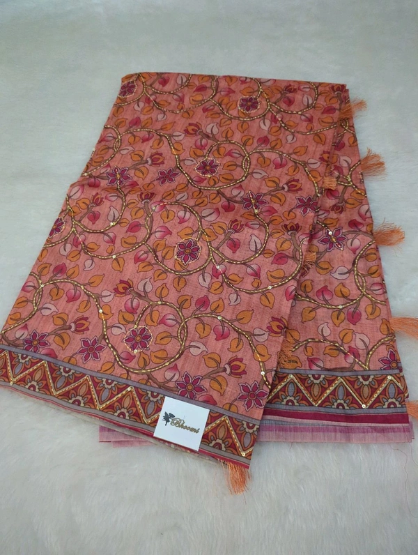 Chanderi Tusser  - Tickle Me Pink