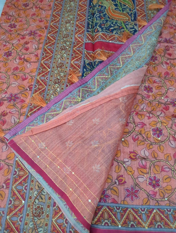 Chanderi Tusser  - Tickle Me Pink