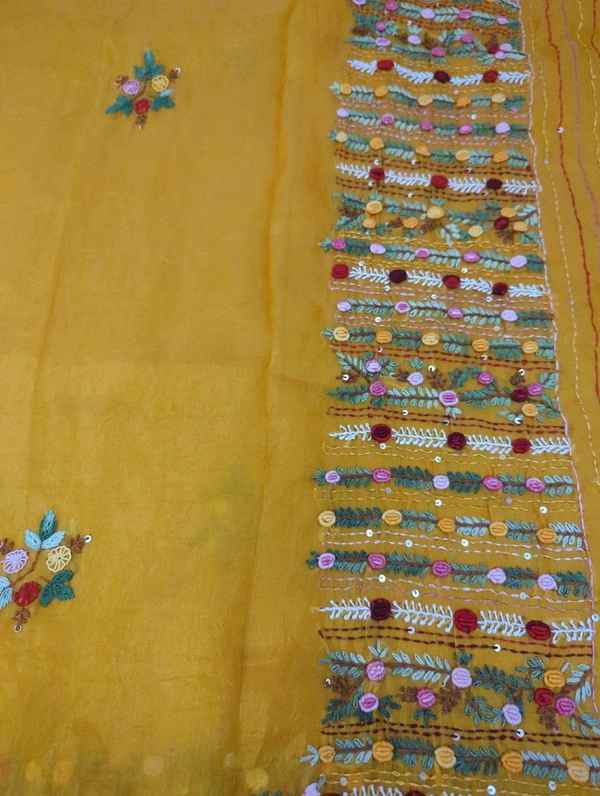 Tusser Crush Handwork  - Gold