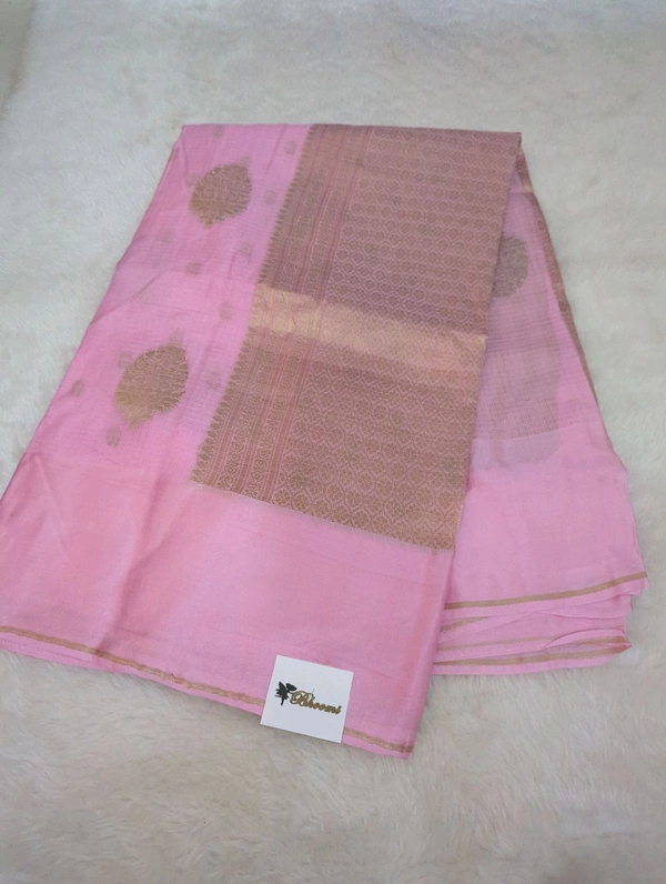 Pure Kota Mushru  - Pink Lace