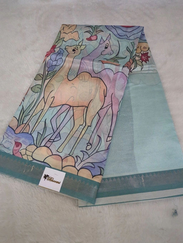 Pure Handloom Mangalagiri Pattu - Teal