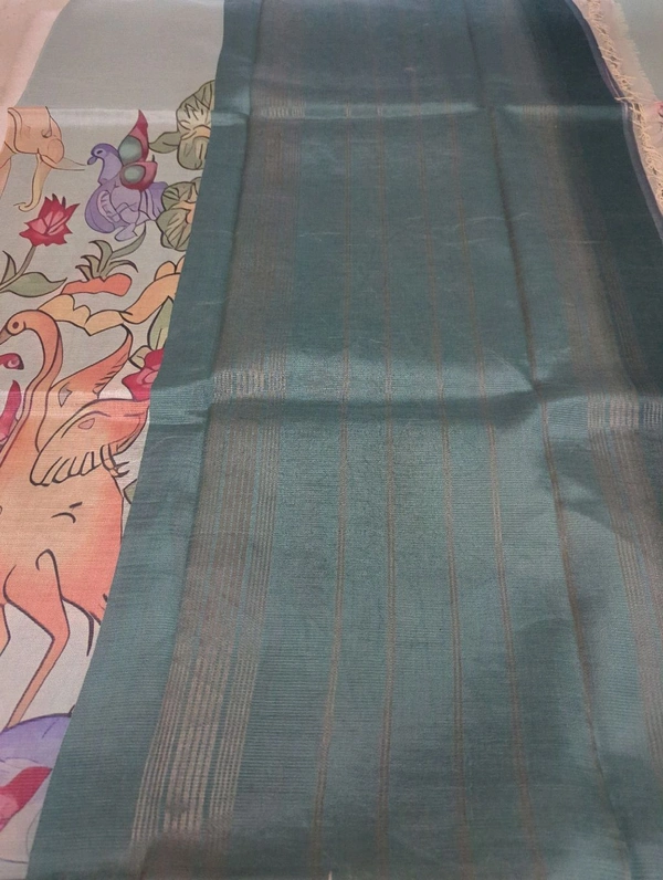 Pure Handloom Mangalagiri Pattu - Teal