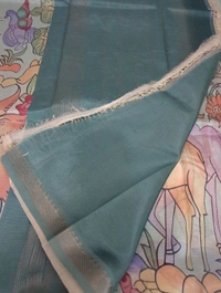Pure Handloom Mangalagiri Pattu - Teal