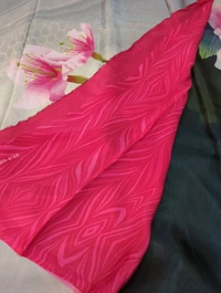 Pure Crepe With Digital  - Silver and Red