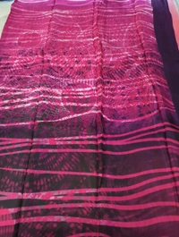 Pure Crepe With Digital  - Black and pink