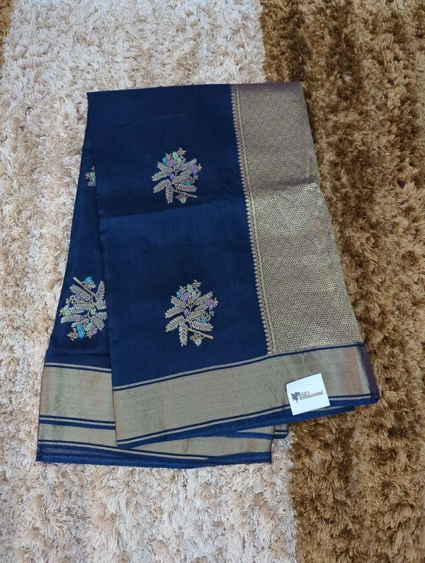 Pure Kanchi Dola Premium  - Navy Blue