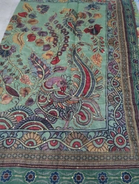 Chanderi Tusser  - Mint Green