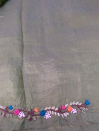 Tusser Crush Handwork  - green