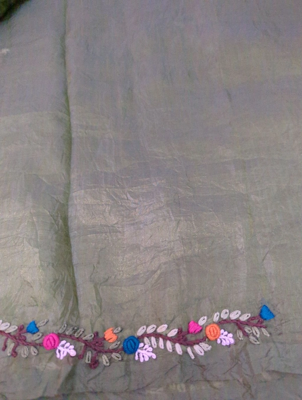 Tusser Crush Handwork  - green