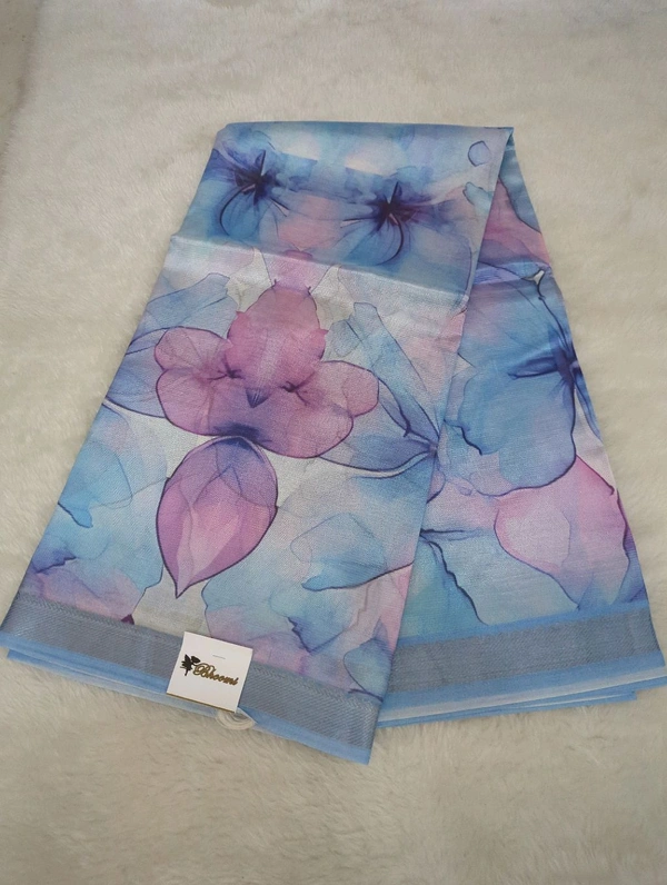 Pure Handloom Mangalagiri Pattu - Sky Blue