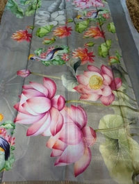 Pure Crepe With Digital  - Gray