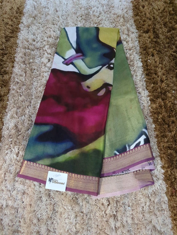 Pure Crepe With Digital  - Purple