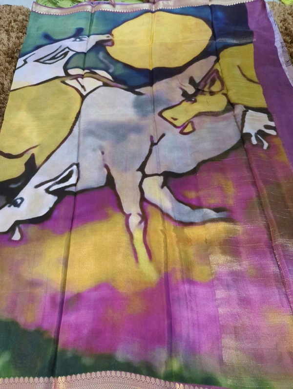 Pure Crepe With Digital  - Purple