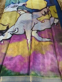 Pure Crepe With Digital  - Dark Blue