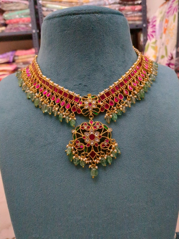 Premium Jadua Kundan Neck Set - Vz