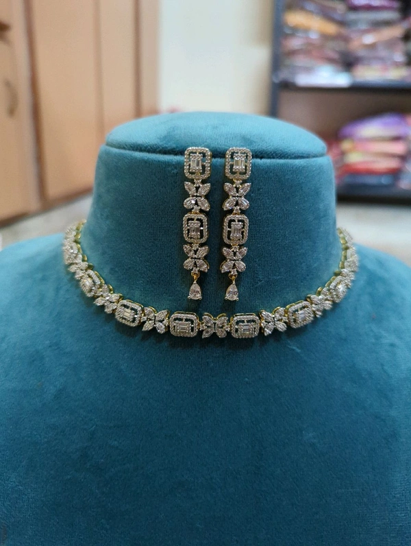 Premium Gold Copy Cz Neck Set  - Vz