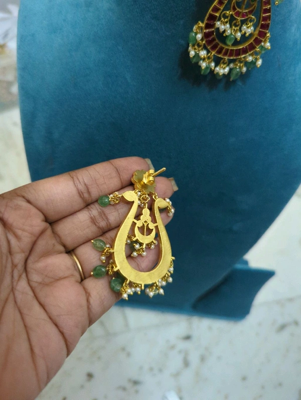Designer Jadua Kundan Earrings  - Vz