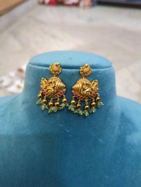 Gold Copy Jadukundan Earrings  - Vz