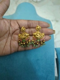 Gold Copy Jadukundan Earrings  - Vz