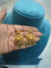Gold Copy Jadukundan Earrings  - Vz