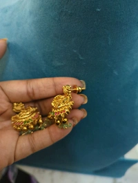 Gold Copy Jadukundan Earrings  - Vz