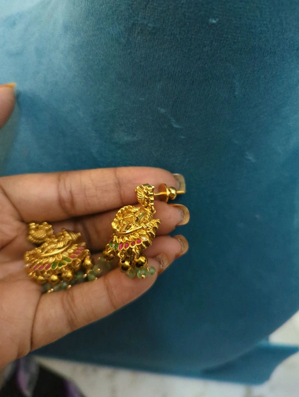 Gold Copy Jadukundan Earrings  - Vz