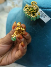 Designer Jadua Kundan Earrings  - Vz, green