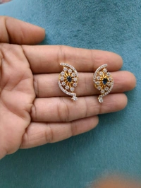 Cz Premium Diamond Copy Neck Set  - Vz, Blue