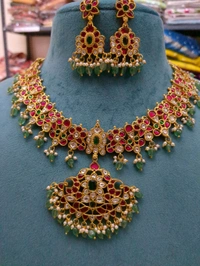 Premium Jadua Kundan Grand Set With Earring  - Vz