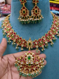 Premium Jadua Kundan Grand Set With Earring  - Vz